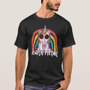 Death Metal Rock Music With Unicorn Rainbow T-Shirt