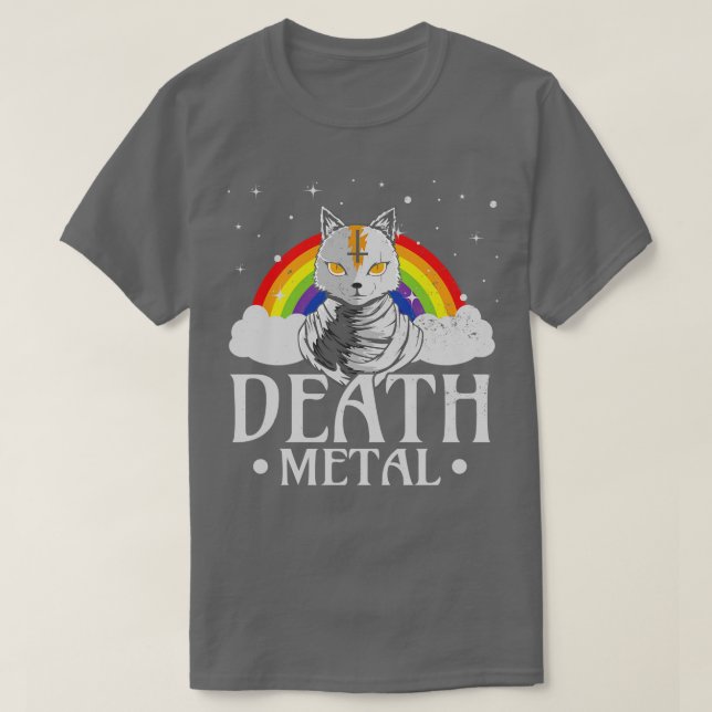 Death Metal Rock Satan Cat For Concerts Festivals T-Shirt (Design Front)
