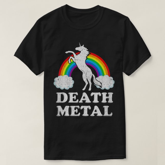 Death Metal s Unicorn Rainbow Heavy Metal2  T-Shirt (Design Front)