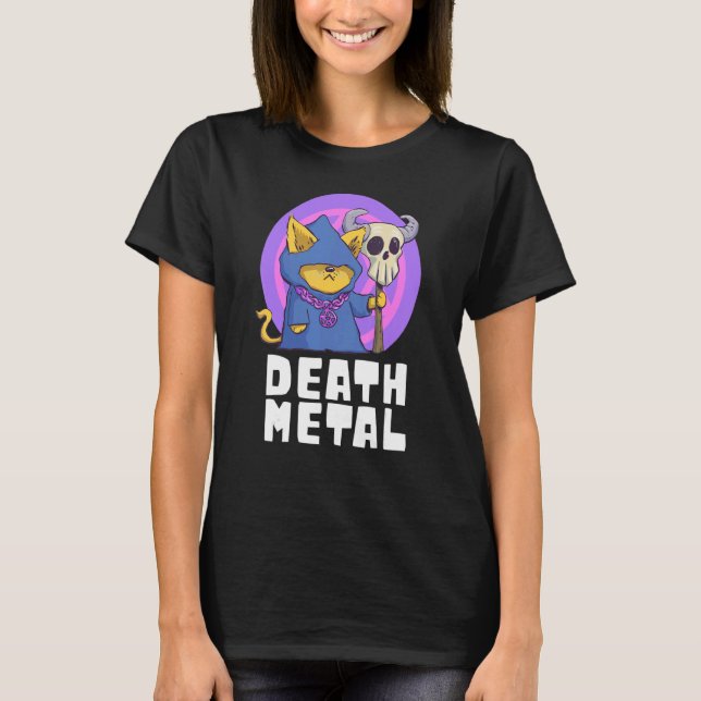 Death Metal Satan Cat T-Shirt (Front)