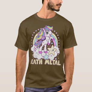 Death Metal Unicorn Pony Distressed T-Shirt