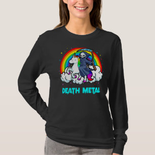 Death Metal  Unicorn Rainbow  Grim Reaper Heavy Me T-Shirt