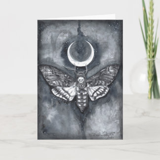 Death Moth Blank Greeting Card Crescent Moon