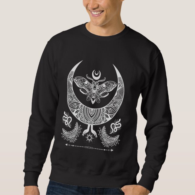 Death Moth Pagan Gothic Witchy Aesthetic Witchcraf Sweatshirt (Front)