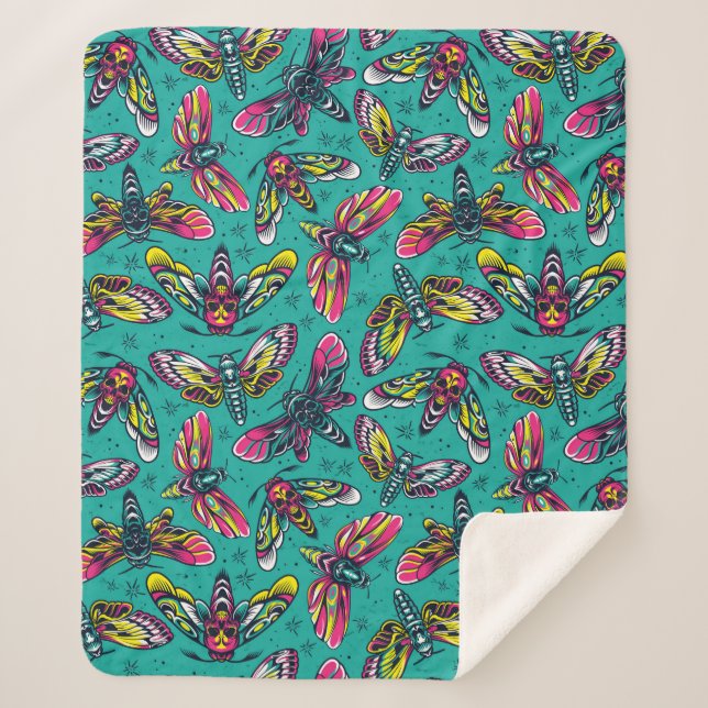 Death Moth Sherpa Blanket (Front)