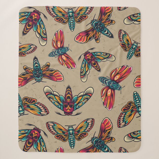Death Moth Sherpa Blanket (Front)