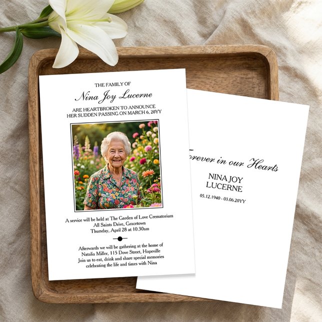 Death Notice and Funeral Invitation with Photo (Creator Uploaded)