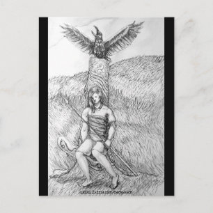 Death of Cu Chulainn,  Postcard, Postcard