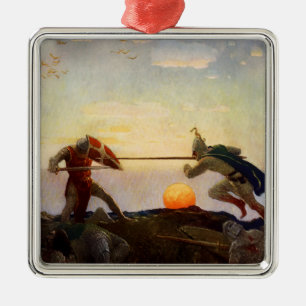 “Death of King Arthur and Sir Mordred” by NC Wyeth Metal Tree Decoration