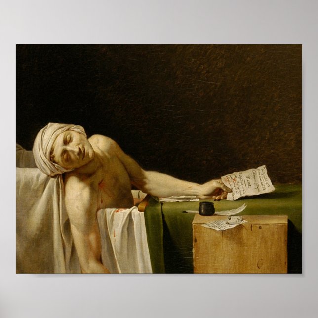 Death of Marat by Jacques-Louis David Poster (Front)