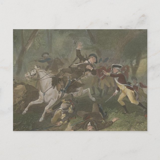 Death of Patrick Ferguson at King's Mountain Postcard (Front)