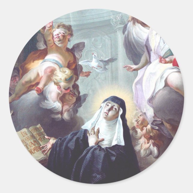 Death of Saint Scholastica Classic Round Sticker (Front)