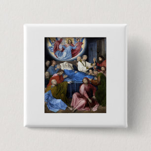 Death of the Virgin - Hugo van der Goes - c1475.jp 15 Cm Square Badge