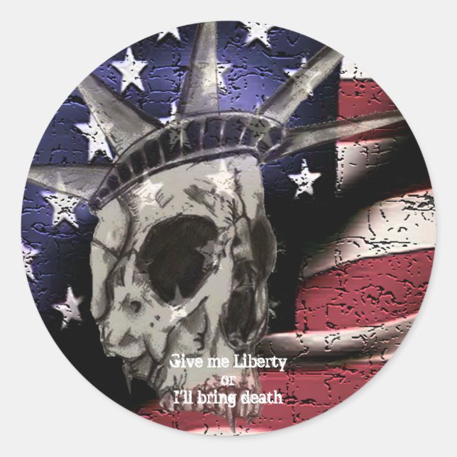 Death or Liberty Classic Round Sticker (Front)