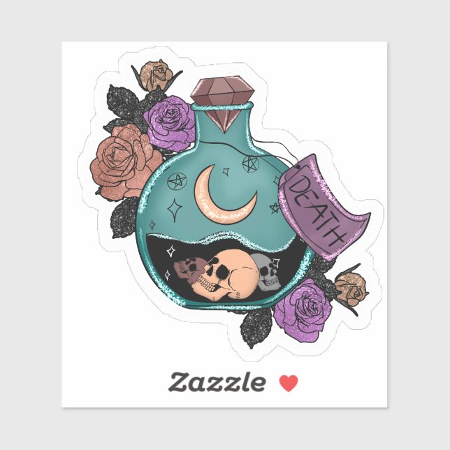 Death Potion Witchy Vinyl Sticker (Sheet)