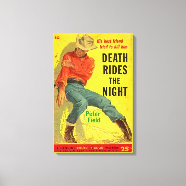 Death Rides the Night western book cover Canvas Print (Front)