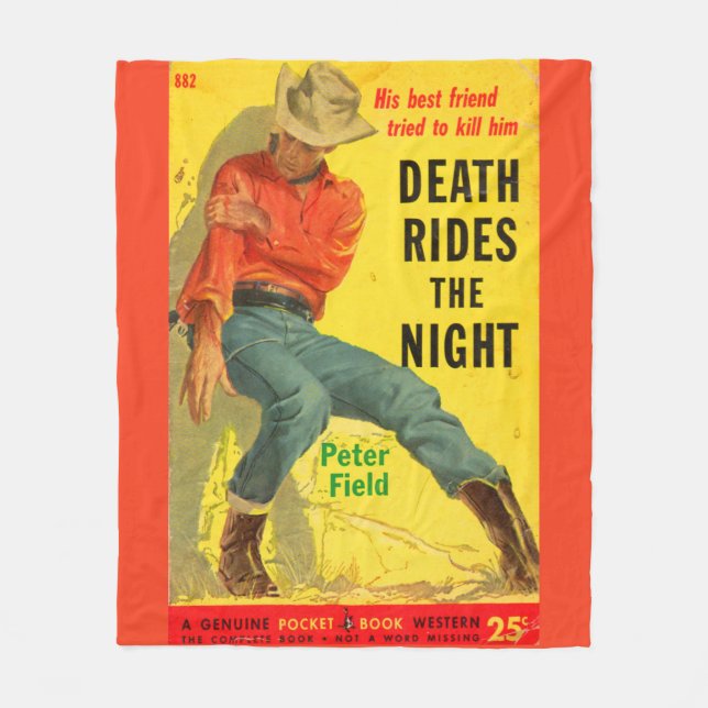 Death Rides the Night western book cover Fleece Blanket (Front)