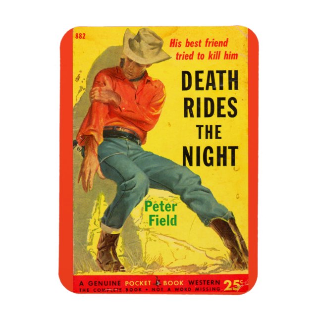 Death Rides the Night western book cover Magnet (Vertical)