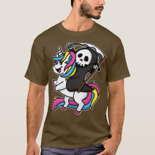 Death Riding Unicorn Cute but Scary Playful Kawaii T-Shirt