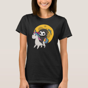 Death Riding Unicorn Funny Unicorns moon T-Shirt