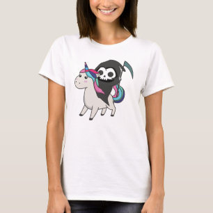 Death Riding Unicorn Funny Unicorns Rainbow T-Shirt