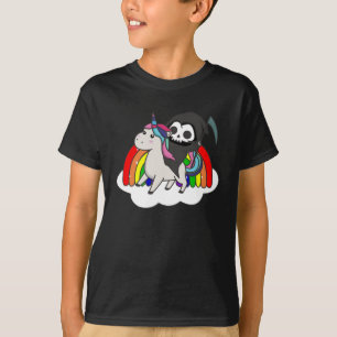 Death Riding Unicorn Funny Unicorns Rainbow T-Shirt