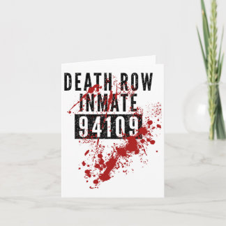 Death Row Inmate 94109 Bloody Costume For Hallowee Card