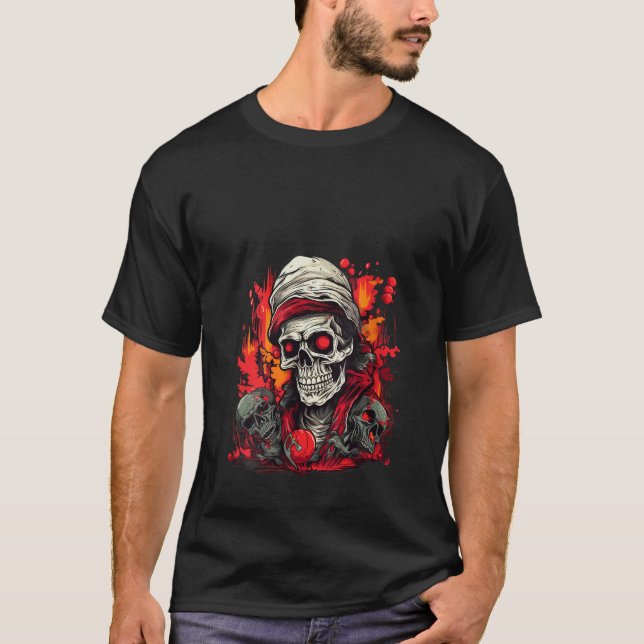 death skull illustration Gothic Shadowy Worlds Aut T-Shirt (Front)