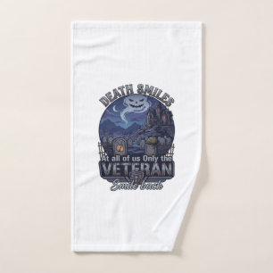 Death Smiles Veteran Halloween Ghost Graveyard Hau Hand Towel