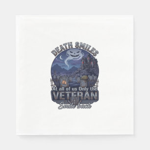 Death Smiles Veteran Halloween Ghost Graveyard Hau Napkin