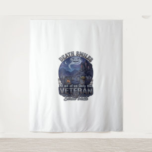 Death Smiles Veteran Halloween Ghost Graveyard Hau Tapestry