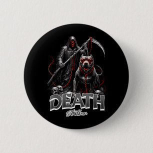 Death Stalker Grim Reaper Dog Halloween 6 Cm Round Badge