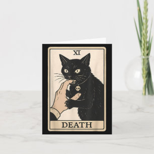 Death Tarot Card Black Cat Halloween Witchy Spooky