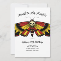 Death to 20s Birthday Moth and Skull Design