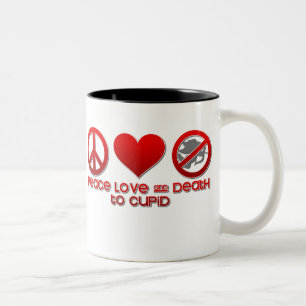 Death to Cupid Two-Tone Coffee Mug