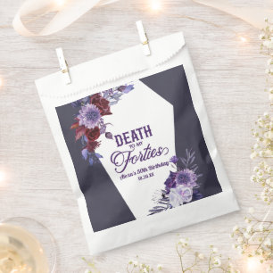 Death To My Forties Floral 50th Birthday Party Favour Bags