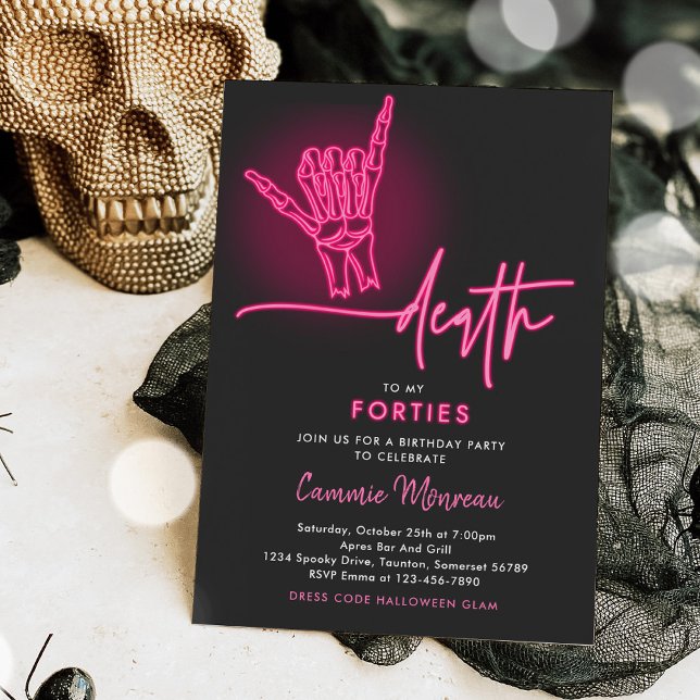 Death To My Forties Halloween 50th Birthday Party Invitation (Creator Uploaded)