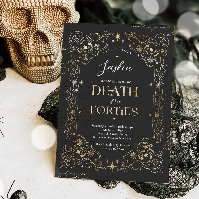 Death To My Forties Halloween 50th Birthday Party Invitation (Creator Uploaded)
