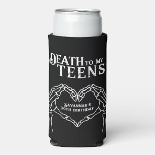 Death To My Teens Trendy Gothic 20th Birthday Seltzer Can Cooler