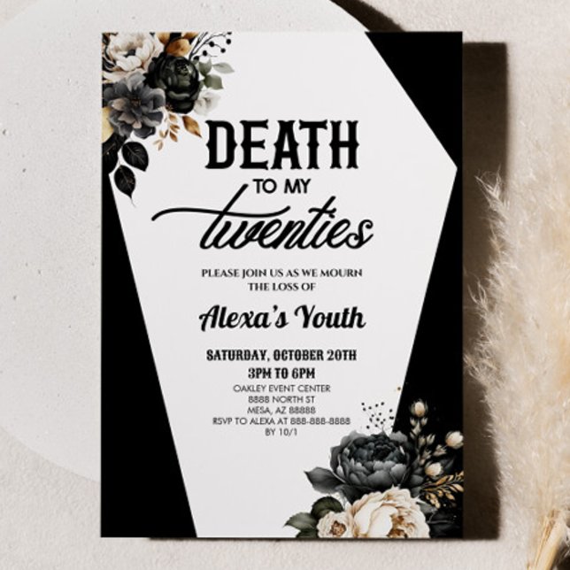 Death To My Twenties Floral 30th Birthday Party Invitation (Creator Uploaded)