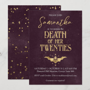Death To My Twenties Halloween 30th Birthday Party Invitation