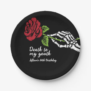 Death to My Youth Birthday Invitation Paper Plate