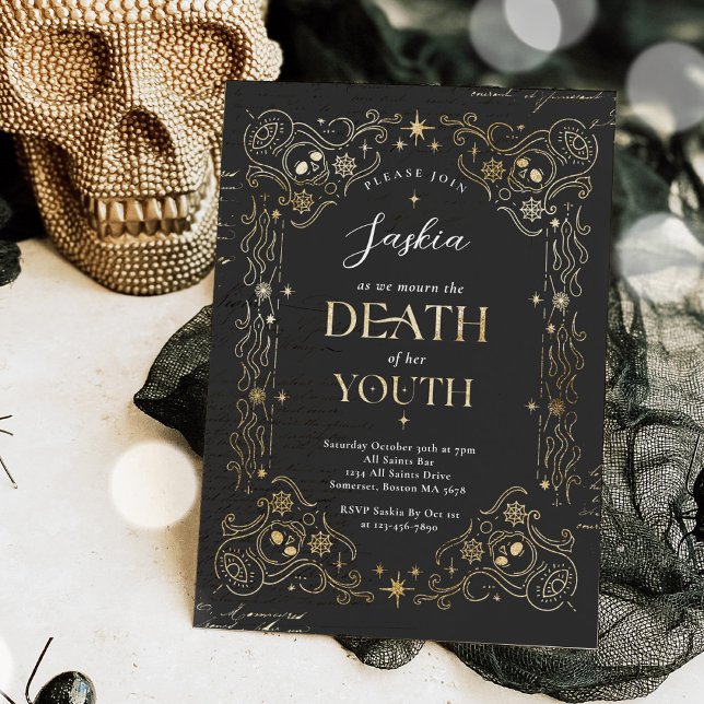 Death To My Youth Halloween Any Age Birthday Party Invitation (Creator Uploaded)
