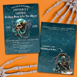 Death to My Youth Skull Kraken 30th Birthday Party Invitation<br><div class="desc">Mourn the end of your twenties and celebrate the start of your thirties with this Death to My Youth Skull Kraken 30th Birthday Party Invitation. This unique, fully customisable invitation is perfect for a 30th birthday party with a spooky, fun nautical twist. Featuring a skull Kraken (aka large evil octopus...</div>