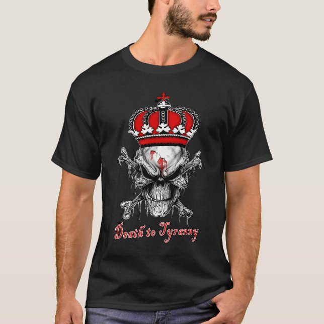 Death to Tyranny Patriot black T-Shirt (Front)