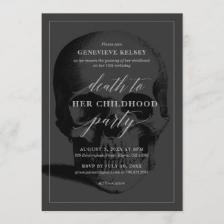 Death to Your Childhood 13th Birthday Party Invitation