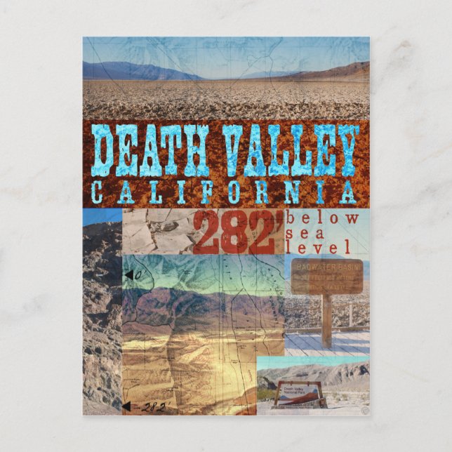 Death Valley, CA: 282' Below Sea Level - Postcard (Front)