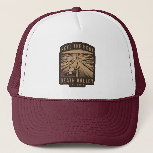 Death Valley California Feel The Heat Trucker Hat (Front)