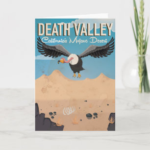 Death Valley Cartoon vintage travel poster Holiday Card