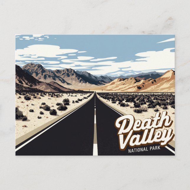 Death Valley Highway Desert Art Postcard (Front)